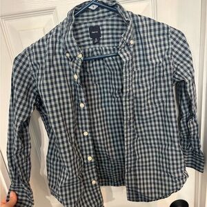 GAP Navy and White Checkered Casual Shirt